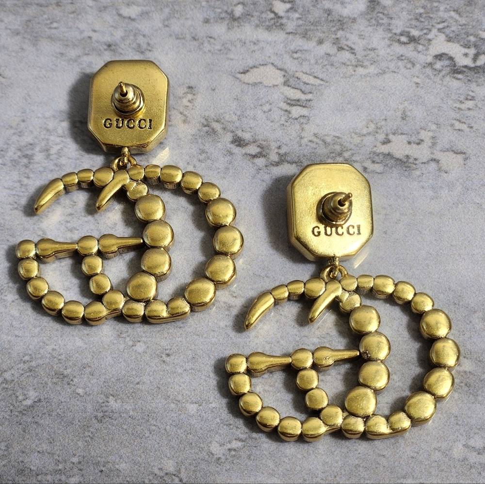 Gucci Gold Crystal Earrings✨️ - Picture 4 of 7